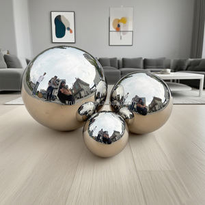 200mm 150mm 100mm 3 Set paslanmaz çelik içi boş top ayna cilalı parlak küre - Product Image 2