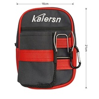 Pochette de golf portable avec 2 pinces à balles en nylon rouge/marron 21*16cm, accessoires de golf