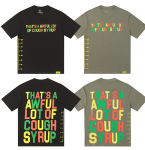Camiseta de manga corta para hombre, 100% algodón de alta calidad, corte oversize con hombros caídos, estampada, con diseño 'THAT'S a AWFUL LOT of COUGH SYRUP 26', escaneable - Product Image 3
