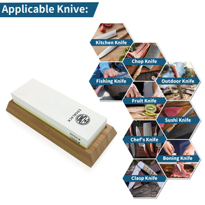 Piedra de Afilar Profesional de Doble Cara con Base de Bambú, Grano 3000/<span class=keywords><strong>8000</strong></span>, para Acabado de Cuchillos de Chef - Product Image 6