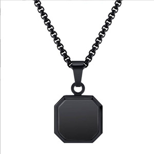 Natural Onyx <strong>Sodalite</strong> Turquoise Stone Jewelry 18K Gold Plated Stainless Steel Women Men Geometric Square Pendant <strong>Necklace</strong> - Product Image 1