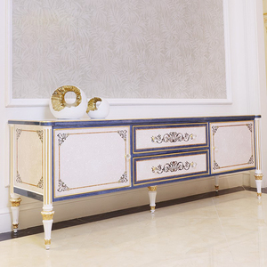 Consola de <span class=keywords><strong>Entrada</strong></span> Blanca de Estilo Tradicional, <span class=keywords><strong>Mueble</strong></span> Decorativo de Madera Maciza Tallada, Fabricante de Muebles Personalizados - Product Image 1