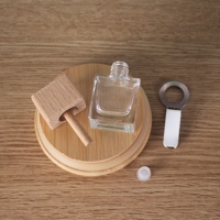Flacon de parfum pour voiture 10 ml avec clip en fer, transparent et blanc mat, flacon vide avec bâton diffuseur en bois