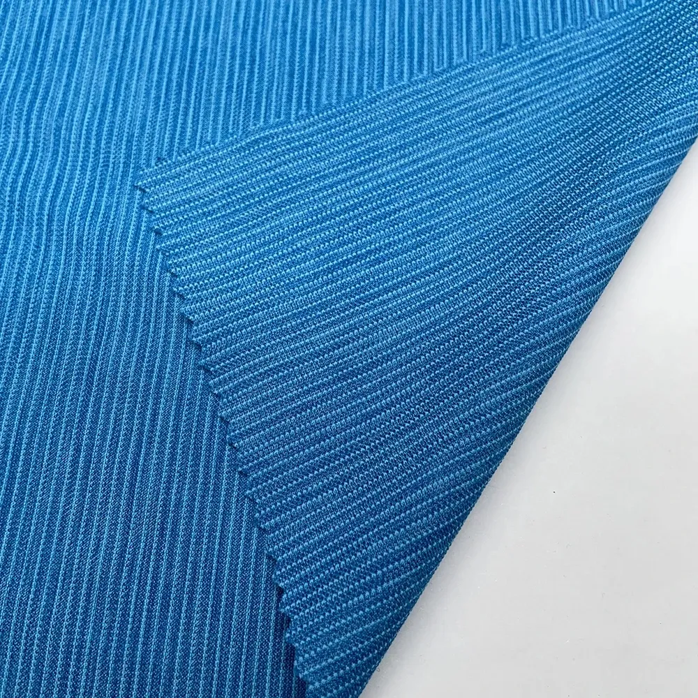最高品質の編み物生地カチオンポリエステル片面ピーチシングルジャージーTシャツ用