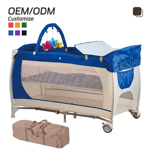 Tempat tidur bayi portabel standar Eropa kustom tempat tidur bayi Travel Cot tempat tidur bayi tempat tidur bayi Playpen untuk anak Babi