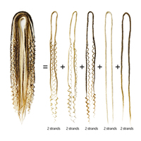 Vendita calda da 24 pollici Boho scatola diritta treccia fatta a mano Dread Locs estensioni doppie terminate 2 in 1 set di estensioni Dreadlock miste