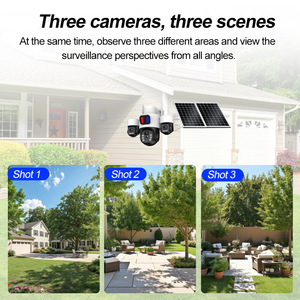 Caméra de sécurité extérieure solaire à trois vues 6MP Ultra HD avec alarme et vision nocturne, caméra IP étanche - Product Image 3