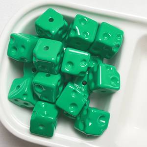 Lo último en accesorios de joyería de cadena de teléfono móvil DIY, cuentas sueltas lacadas de queso acrílico cuadrado, plástico Lucite 14,5mm multicolor - Product Image 3