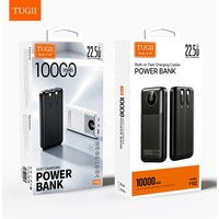 Batterie externe 20000mAh avec charge rapide PD, chargeur portable avec écran numérique et câble intégré, logo personnalisé, vente en gros OEM