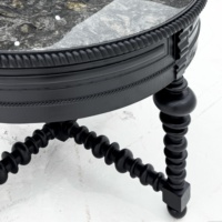Table basse ronde antique sur mesure en gros, avec plateau en marbre et pieds sculptés, pour villa, salon, projet résidentiel