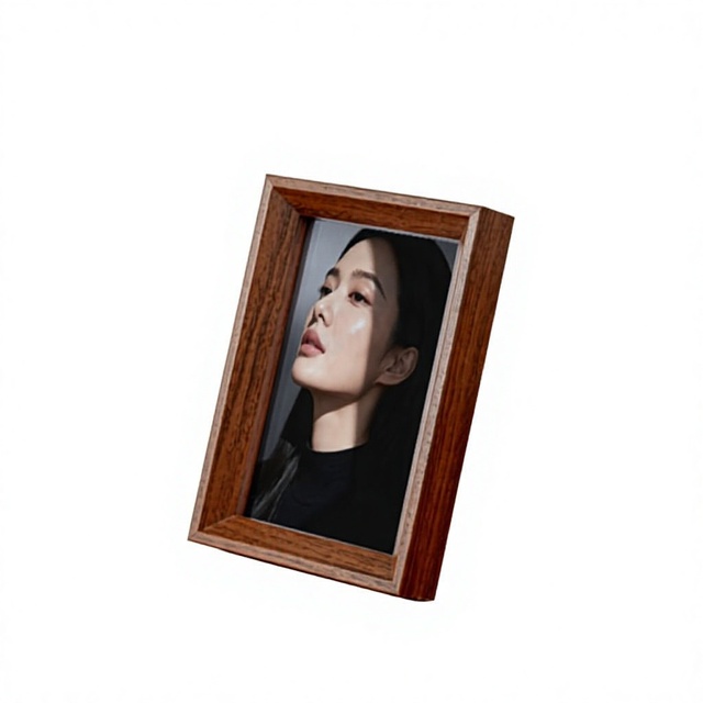 Walnut-colored MD1527 Handmade Wooden Photo Frame 6-inch/7-inch/10-inch A4 Sizes Three-Dimensional Tabletop Design for Wedding