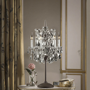 Rococo Luxury American <strong>Industrial</strong> LED Crystal Decorative <strong>Table</strong> <strong>Lamp</strong> AC Powered Simple Design for Wedding Decor Restoration AC - Product Image 2