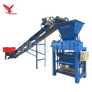 QMJ4-35D concrete block brick making machine with new material wooden block pallet