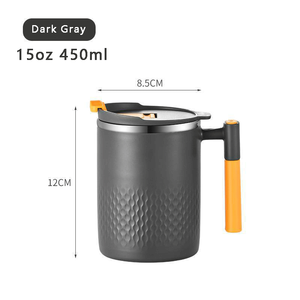 Taza de Viaje Aislada de 450 ml (15 oz), Taza de Café de Acero Inoxidable 304, Libre de BPA, con Asa, Aislamiento al Vacío de Doble Pared, con Tapa - Product Image 5