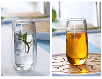Mug de voyage isotherme moderne et portable de 250 ml, réutilisable, sans BPA, à double paroi en verre, anti-fuite, pour jus, eau, café
