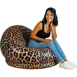 Sillón Puff Inflable Plegable de PVC con Estampado de Leopardo MAKE WAVES, Sofá Perezoso Portátil para Interiores y Exteriores - Product Image 4