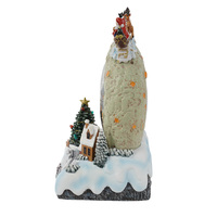 MELODY Weihnachts-LED-Laterne mit Wirbelndem Glitzer, Indoor-Weihnachtsschneekugel-Dekoration, Baum-Drehfigur aus Polyresin-Material, 3*AA