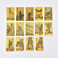 ÉCHANTILLON GRATUIT Jeu de tarot en PVC avec feuille d'or personnalisée et étanche, cartes à jouer avec guide et boîte pour les joueurs avec logo personnalisé