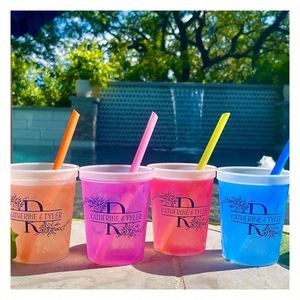 Custom Monogram Color Changing <b>Cups</b> <b>Plastic</b> <b>Drinking</b> <b>Cups</b> Party Mood Custom Logo Stadium <b>Cup</b> Wedding Favors - Product Image 1