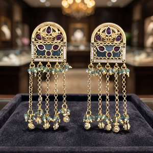 Grossistes de bijoux fantaisie en Inde : Boucles d'oreilles lune en laiton antique plaqué or mat 231607 - Product Image 3