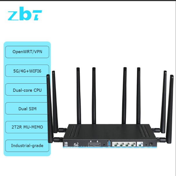 OpenWRT Router MT7981B Gigabit Port Wifi6 3000Mbps Wifi 4g 5g Sim Router with Two SIM Card Slots Wifi Router