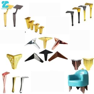 Pieds de canapé modernes en métal de luxe - Pieds de remplacement durables en or/noir/chrome pour salon et usage extérieur - Product Image 2
