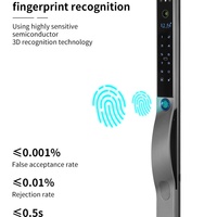 Glomarket Serrure intelligente extérieure électrique sans clé avec reconnaissance faciale 3D, mot de passe numérique Tuya, carte, empreinte digitale, étanche, pour porte en bois, Cloud