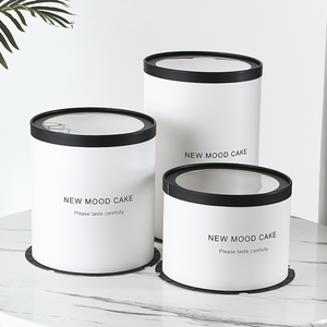 Box Round Round Luxury Wedding Valentine's Day Wedding 10 Inch Double Layer Paper Cylinder Cake Box Round Box With Window