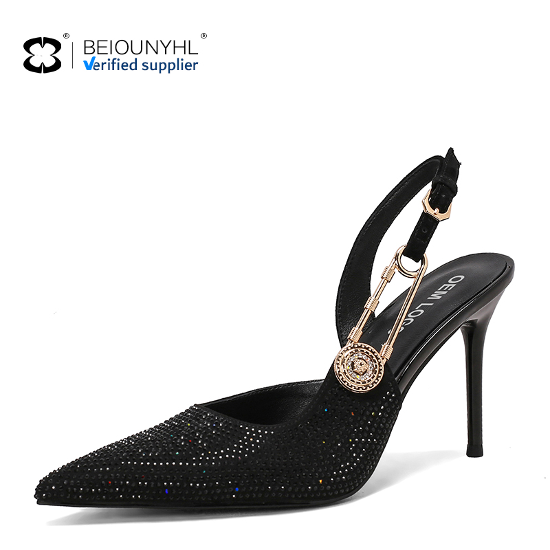 Black 9cm high-heeled