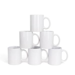 Tasses à café blanches de 11 oz, tasses vierges pour sublimation, avec logo personnalisé, tasses en céramique personnalisées - Product Image 1