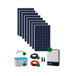 混合动力太阳能系统1kw 2kw 3kw 5kw 6kw 8kw 10kw套件由锂电池提供的完全混合动力太阳能系统