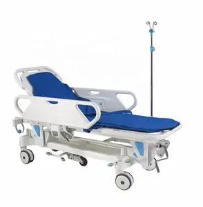 Chariot de civière d'ambulance d'hôpital de lit d'urgence en plastique ABS médical de haute qualité