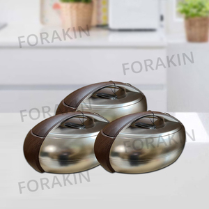 Voor Altijd Goud YJM-ZFB-F Capaciteit 4 5 + 6l Voedselwarmer Luxe Voedselwarmer Set Met Strookjes Geplateerde Ovale Hete Pot Voedselwarmer Set - Product Image 3