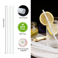 Pailles à boire jetables en PP blanc de 230 mm (9 pouces), écologiques, sans BPA, de qualité alimentaire, en vrac, pour restaurants, bars, hôtels, fêtes personnalisées