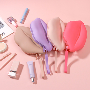 Multifunction Custom Waterproof Lip Shape Cosmetic Organizer Travel Makeup <b>Storage</b> <b>Bag</b> <b>Zipper</b> Silicone Cosmetic <b>Bag</b> - Product Image 2