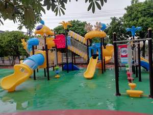 Aire de jeux extérieure pour enfants vibrante avec toboggans en spirale en acier, filets d'escalade, thème château, utilisation en <span class=keywords><strong>jardin</strong></span> - Product Image 5