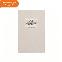 Carnet de Gratitude Personnalisé A5 en Lin Rigide, 100 Feuilles 100g/m², Non Daté, avec Marque-page Ruban, Cadeau Quotidien de Pleine Conscience, Reliure Cousue