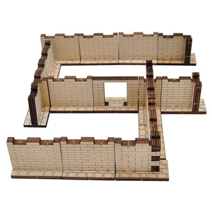 DnD Warhammer Tabletop RPG 16 pièces de terrain modulaire en bois découpées au laser 3D, échelle 28 mm, briques de mur pour jeu de donjons - Product Image 1