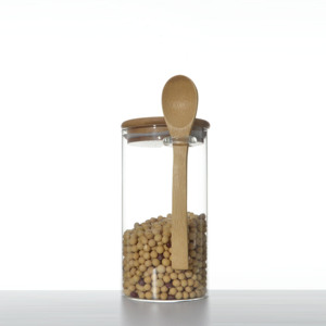 wholesale custom Food Storage Container Set mason jar with Bamboo Lids glass storage jar