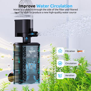 SEAOURA SR-702 Hoogwaardige Mini Acryl <span class=keywords><strong>Aquarium</strong></span> Canister Hangende Onderwater Filter Spons Visbak Water Zuurstofpomp - Product Image 3