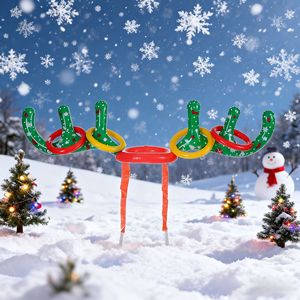 Jeu de lancer d'anneaux en forme de cornes de renne gonflables, décoration de jardin pour les fêtes de Noël, pour enfants et adolescents, amusement pour les fêtes de Noël - Product Image 1