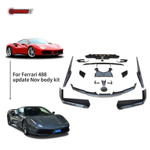 ชุดแต่งคาร์บอนไฟเบอร์แห้งคุณภาพเยี่ยมสไตล์โนวีสำหรับเฟอร์รารี่ 488 ประกอบด้วยลิ้นหน้า-หลัง สเกิร์ตข้าง สปอยเลอร์ - Product Image 1
