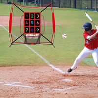 Filet d'entraînement de baseball noir/rouge, filet de pratique de golf à neuf carrés, filet de cible de lancer de softball, usine OEM
