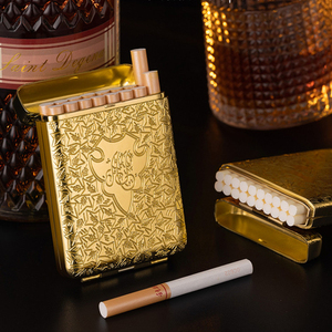 001 étuis à cigarettes de haute qualité imprimables en couleur personnalisée étui à cigarettes de luxe étanche en métal rétro Zigarettenetui Portable Carry Smoking Case - Product Image 4