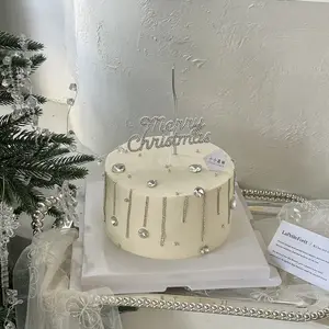 Decoração de bolo diamantes em liga de feltro, suprimentos para decoração de bolo de feliz natal, xqa8042