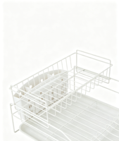 Étagère de rangement de cuisine moderne en fer, double couche, pour vaisselle et bols, étanche, réglable, durable, portable, de type sur pied