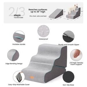Adjustable Pet Folding Ramp <b>Step</b> Grey Non-Slip Durable Collapsible For <b>Dog</b> - Product Image 4