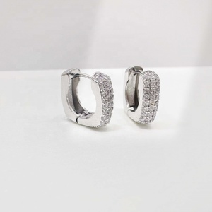 Boucles d'oreilles en argent 925 plaqué or, motif croix, perle, zircon cubique coloré, style coréen, géométriques, délicates, prix usine, dernières nouveautés - Product Image 3