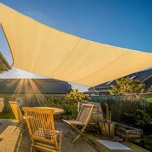 Sun Shade Sail Canopy 12 'x 16' Capa para Pátio ao ar livre, Retângulo Backyard Shade Sail para Jardim Playground