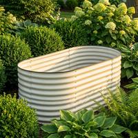 Kit de jardinière surélevée en métal ondulé extra profond, bac à plantes ovale pour la culture de légumes, jardin d'herbes aromatiques, extérieur, cour arrière 2026
